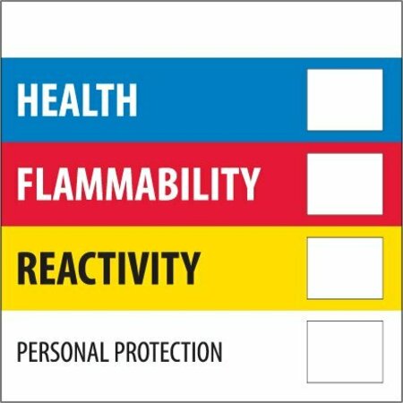 BSC PREFERRED 4 x 4'' - ''Health Flammability Reactivity'' S-2889